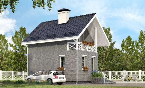 045-001-П Проект двухэтажного дома с мансардой, недорогой домик из арболита Губкин | Проекты домов от House Expert