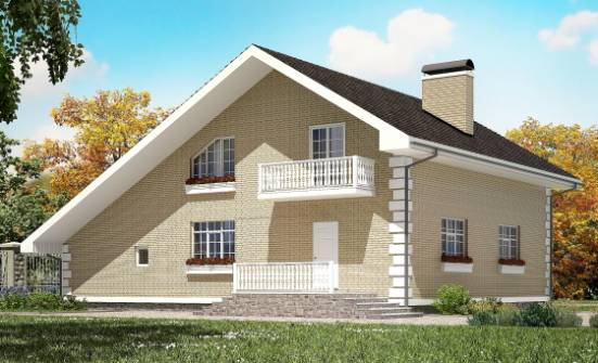 190-005-П Проект двухэтажного дома мансардой и гаражом, просторный дом из поризованных блоков Губкин | Проекты домов от House Expert