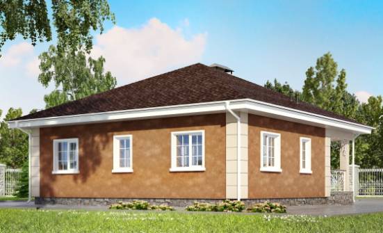 100-001-Л Проект одноэтажного дома, уютный коттедж из блока Белгород | Проекты одноэтажных домов от House Expert