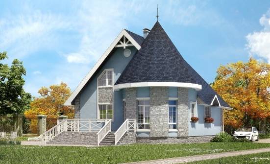 170-003-П Проект двухэтажного дома мансардой, недорогой дом из арболита Новый Оскол | Проекты домов от House Expert