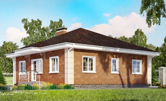 100-001-Л Проект одноэтажного дома, уютный коттедж из блока Белгород | Проекты одноэтажных домов от House Expert