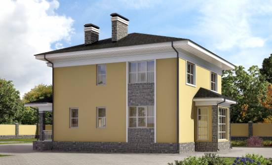 155-011-Л Проект двухэтажного дома, бюджетный загородный дом из поризованных блоков Строитель | Проекты домов от House Expert