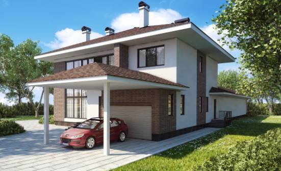 340-001-П Проект двухэтажного дома, гараж, огромный коттедж из кирпича Белгород | Проекты домов от House Expert