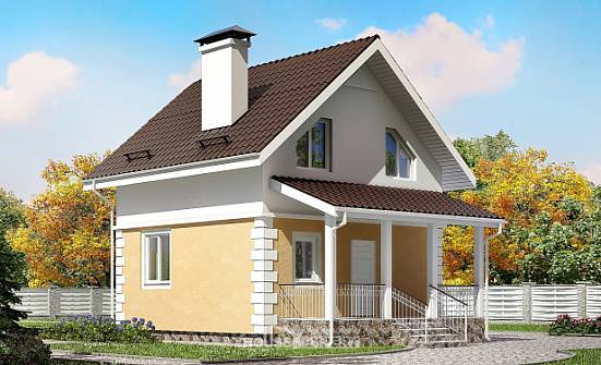 070-002-П Проект двухэтажного дома с мансардой, дешевый загородный дом из пеноблока Новый Оскол | Проекты домов от House Expert
