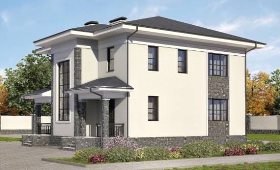 155-011-П Проект двухэтажного дома, классический домик из бризолита Губкин | Проекты домов от House Expert