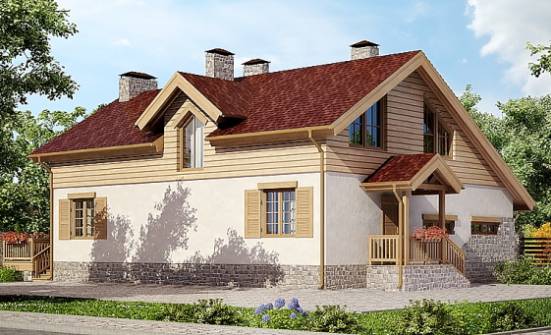 165-002-П Проект двухэтажного дома с мансардой, гараж, классический дом из бризолита Старый Оскол | Проекты домов от House Expert