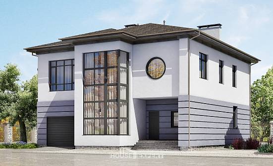 300-006-Л Проект двухэтажного дома, гараж, просторный домик из кирпича Новый Оскол | Проекты домов от House Expert