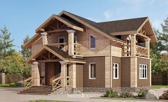 160-014-П Проект двухэтажного дома, уютный загородный дом из газосиликатных блоков Новый Оскол | Проекты домов от House Expert