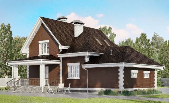 190-003-Л Проект двухэтажного дома мансардой, гараж, просторный загородный дом из арболита Старый Оскол | Проекты домов от House Expert