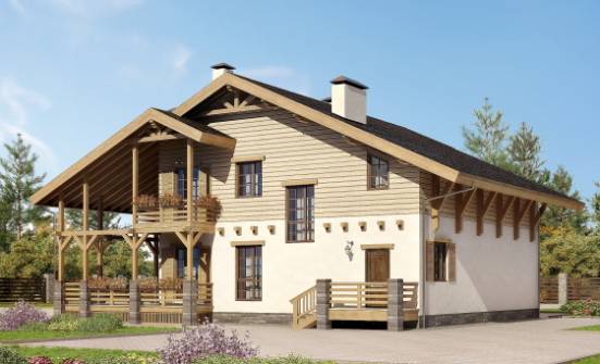 260-001-Л Проект двухэтажного дома мансардой, современный домик из кирпича Валуйки | Проекты домов от House Expert
