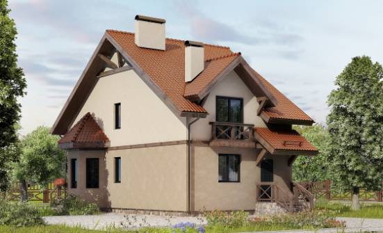 120-003-Л Проект двухэтажного дома мансардой, недорогой домик из бризолита Алексеевка | Проекты домов от House Expert