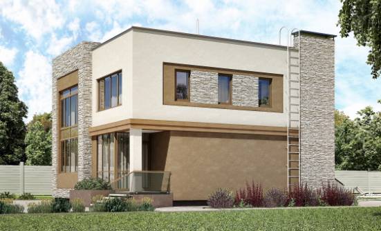185-001-П Проект двухэтажного дома, современный дом из бризолита Алексеевка | Проекты домов от House Expert