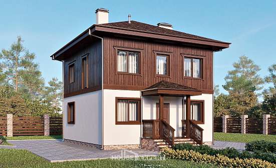 100-006-Л Проект двухэтажного дома, простой загородный дом из пеноблока Валуйки | Проекты домов от House Expert