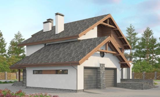 270-003-Л Проект двухэтажного дома мансардой и гаражом, классический дом из арболита Шебекино | Проекты домов от House Expert