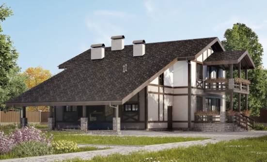 250-002-П Проект двухэтажного дома с мансардным этажом, гараж, простой домик из кирпича Валуйки | Проекты домов от House Expert