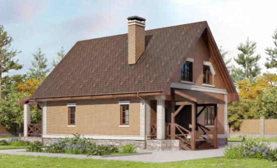 160-011-Л Проект двухэтажного дома с мансардой, современный дом из бризолита Валуйки | Проекты домов от House Expert