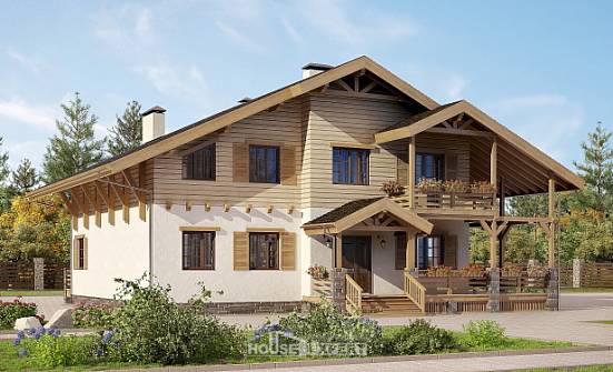 260-001-Л Проект двухэтажного дома мансардой, современный домик из кирпича Валуйки | Проекты домов от House Expert