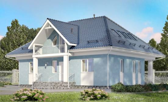 200-002-П Проект двухэтажного дома с мансардой, просторный дом из газобетона Шебекино | Проекты домов от House Expert