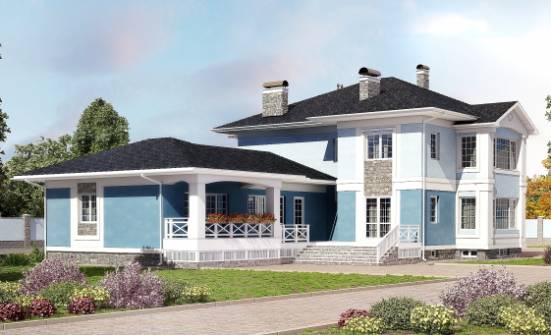 620-001-П Проект трехэтажного дома и гаражом, современный загородный дом из блока Новый Оскол | Проекты домов от House Expert
