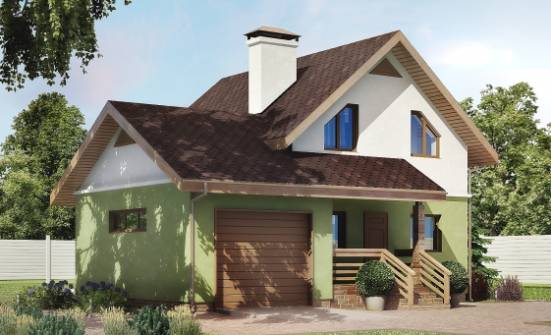 120-002-П Проект двухэтажного дома мансардой, гараж, классический коттедж из пеноблока Губкин | Проекты домов от House Expert