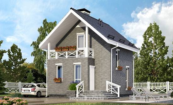 045-001-П Проект двухэтажного дома с мансардой, недорогой домик из арболита Губкин | Проекты домов от House Expert