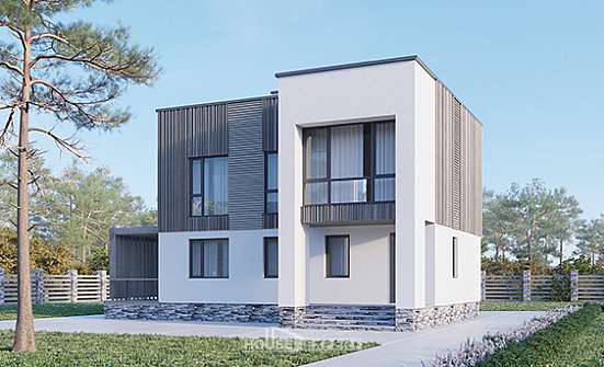 150-017-П Проект двухэтажного дома, простой коттедж из газосиликатных блоков Белгород | Проекты домов от House Expert