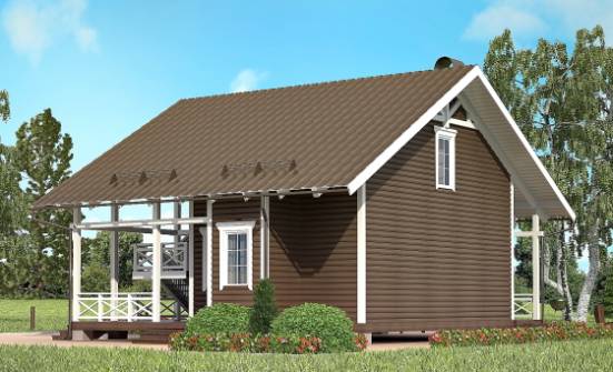 080-001-П Проект двухэтажного дома с мансардой, крохотный домик из дерева Новый Оскол | Проекты домов от House Expert
