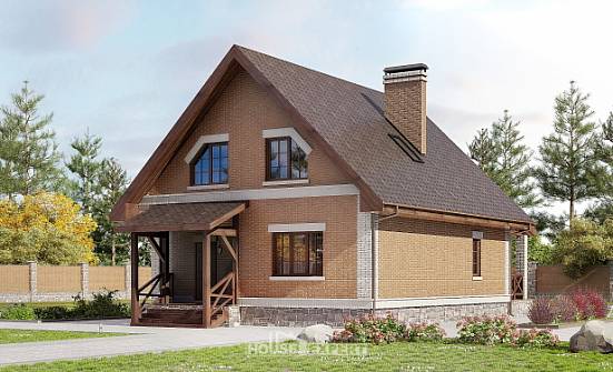 160-011-Л Проект двухэтажного дома с мансардой, современный дом из бризолита Валуйки | Проекты домов от House Expert