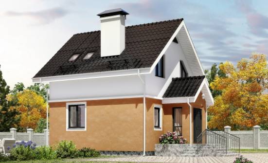 070-001-Л Проект двухэтажного дома с мансардным этажом, дешевый домик из керамзитобетонных блоков Валуйки | Проекты домов от House Expert
