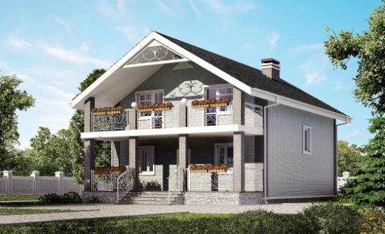 150-007-П Проект двухэтажного дома с мансардой, доступный загородный дом из бризолита Алексеевка | Проекты домов от House Expert