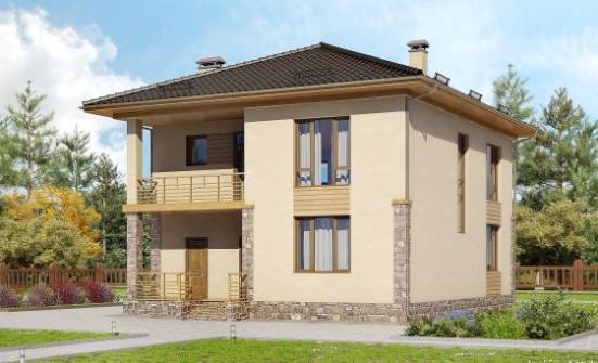 170-005-Л Проект двухэтажного дома, доступный загородный дом из пеноблока Валуйки | Проекты домов от House Expert