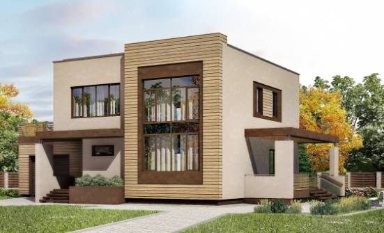 220-003-Л Проект двухэтажного дома и гаражом, средний дом из поризованных блоков Шебекино | Проекты домов от House Expert