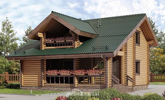 110-005-П Проект двухэтажного дома с мансардой, уютный коттедж из дерева Белгород | Проекты домов от House Expert
