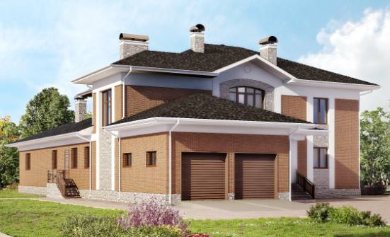 520-002-Л Проект трехэтажного дома, гараж, огромный домик из газобетона Губкин | Проекты домов от House Expert