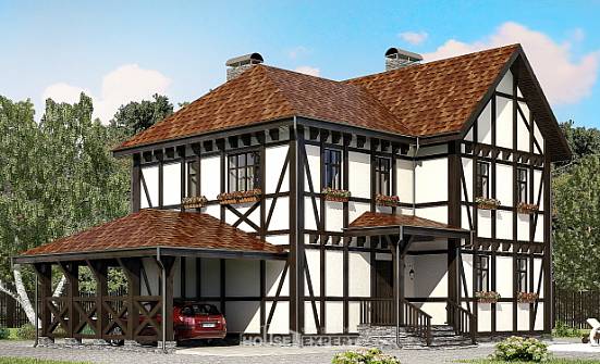 180-004-Л Проект двухэтажного дома с мансардой, гараж, красивый загородный дом из кирпича Строитель | Проекты домов от House Expert