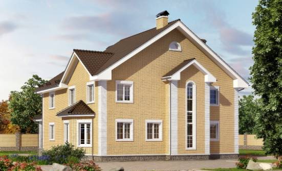 320-003-Л Проект двухэтажного дома, классический коттедж из керамзитобетонных блоков Шебекино | Проекты домов от House Expert