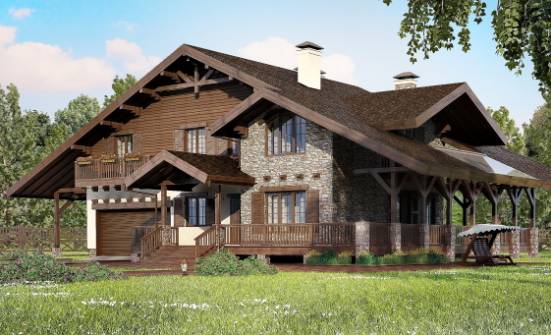 320-001-П Проект двухэтажного дома с мансардой, гараж, огромный домик из кирпича Алексеевка | Проекты домов от House Expert