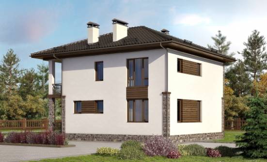 170-005-П Проект двухэтажного дома, бюджетный домик из твинблока Шебекино | Проекты домов от House Expert