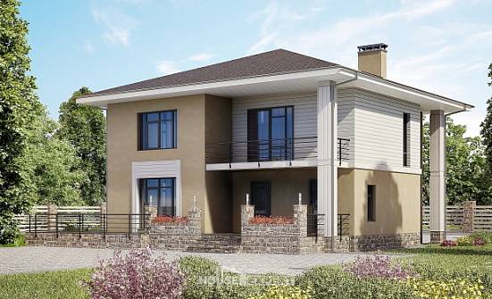 180-015-Л Проект двухэтажного дома, скромный домик из арболита Валуйки | Проекты домов от House Expert