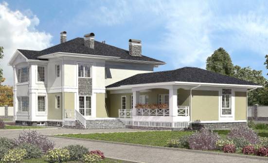 620-001-Л Проект трехэтажного дома и гаражом, просторный дом из пеноблока Белгород | Проекты домов от House Expert