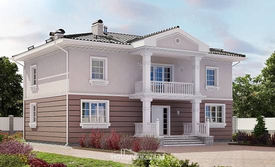 210-005-П Проект двухэтажного дома, средний загородный дом из блока Шебекино | Проекты домов от House Expert
