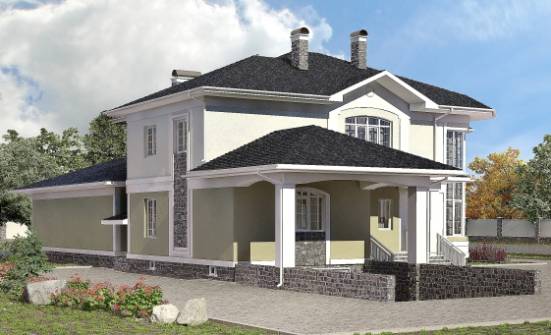 620-001-Л Проект трехэтажного дома и гаражом, просторный дом из пеноблока Белгород | Проекты домов от House Expert