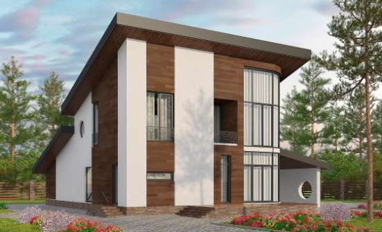 230-001-П Проект двухэтажного дома мансардой, простой коттедж из кирпича Новый Оскол | Проекты домов от House Expert