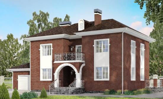 180-006-Л Проект двухэтажного дома и гаражом, уютный домик из кирпича Белгород | Проекты домов от House Expert