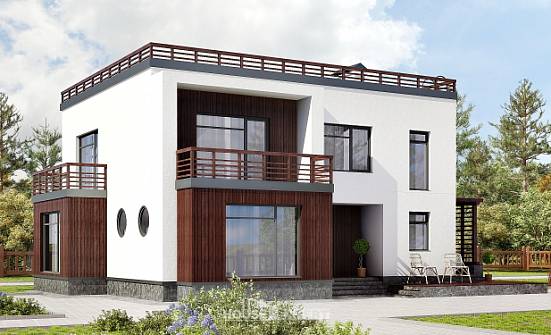215-002-П Проект двухэтажного дома, просторный загородный дом из твинблока Строитель | Проекты домов от House Expert