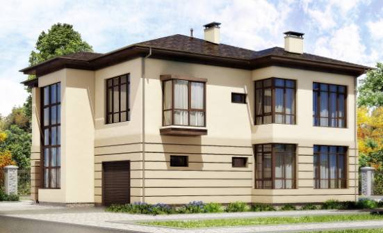 300-006-П Проект двухэтажного дома и гаражом, уютный коттедж из кирпича Новый Оскол | Проекты домов от House Expert