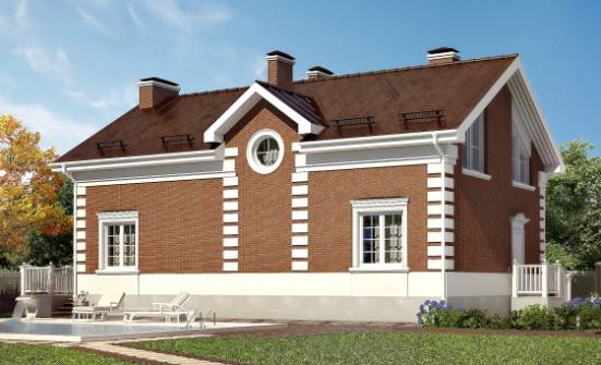 160-009-П Проект двухэтажного дома мансардой, уютный коттедж из керамзитобетонных блоков Белгород | Проекты домов от House Expert