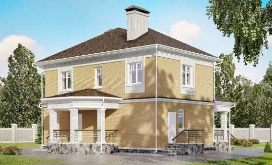 160-001-Л Проект двухэтажного дома, скромный загородный дом из керамзитобетонных блоков Алексеевка | Проекты домов от House Expert