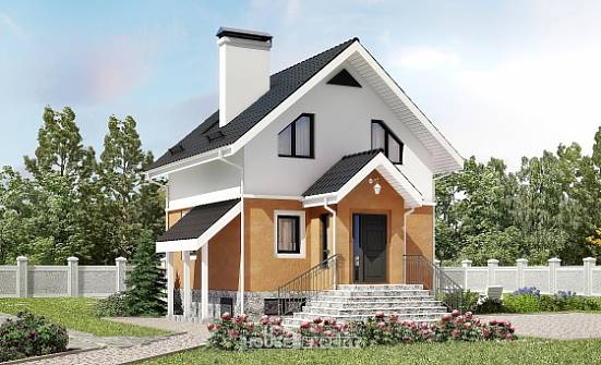 100-005-Л Проект трехэтажного дома мансардой, доступный домик из блока Белгород | Проекты домов от House Expert