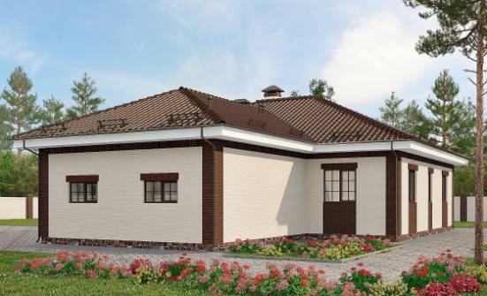160-015-П Проект одноэтажного дома, гараж, классический дом из твинблока Валуйки | Проекты одноэтажных домов от House Expert